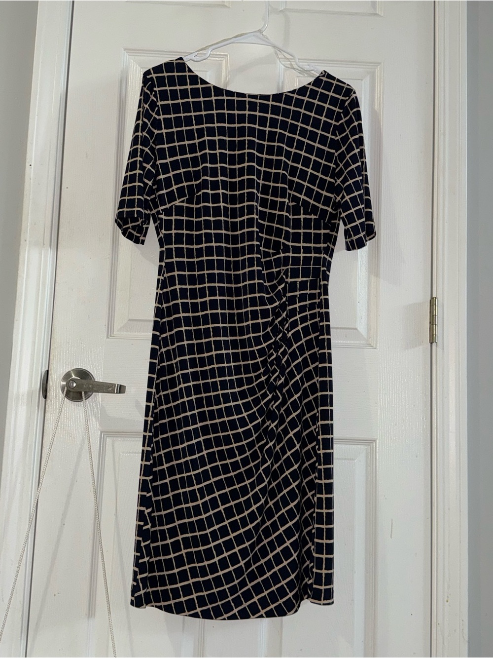 Connected Apparel Sheath Dress Womens 14 Blue Beige